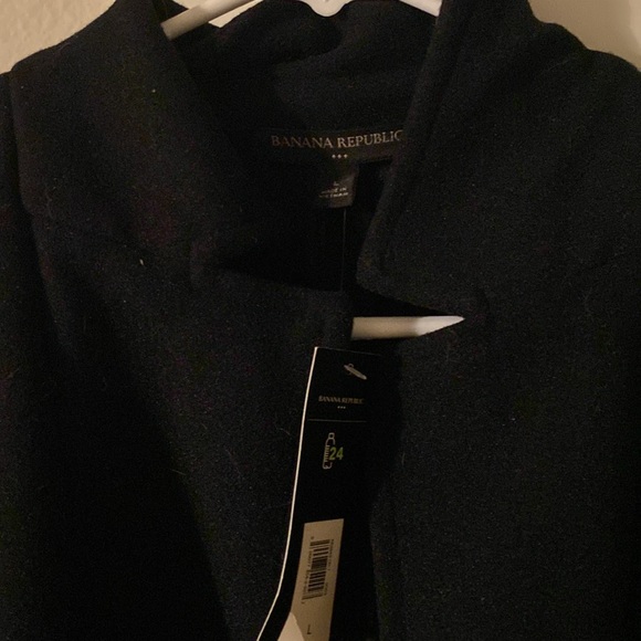 NWT Banana Republic L Black Over Coat - Picture 3 of 5